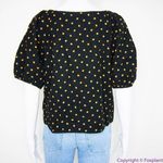 Madewell NEW Corduroy Puff-Sleeve Wrap Top in Oval Dot, XS Photo 5