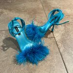 Nine West  Blue Feathered Heels Photo 1