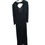 Vintage Right Choice Silk Beaded Gown Black Evening Dress 1980s Made in India Size 6 Photo 9
