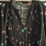 Old Navy  Black Blouse with Floral Design Photo 3