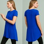 Anthropologie 💙 Dolan Blue Peplum Short Sleeve Tunic Photo 1