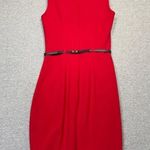 XOXO Women's Red Sleeveless Belted Dress Size 1/2 Photo 6
