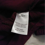 Bleuh Ciel  Maroon Employed Keyhole Tie Neck Top Photo 5