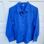 Peck & Peck Women Wrinkle Free 100% Cotton Blouse Deep Blue 12 Photo 1