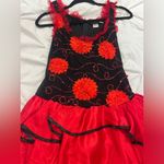 Halloween Elegant Red and Black Floral Dress Size 2 Photo 2