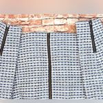 J.Crew Navy and White Heart Textured Jacquard Zip-Up Jacket Blazer Photo 1