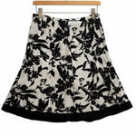 Ann Taylor  Chic Black and White Floral A-Line Skirt Photo 0