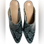 Nordstrom Leather Signature Women’s Black Blue Python Heeled Mule Clog Shoe Sz39 Photo 3