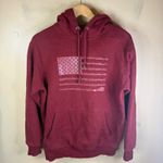 Hooey "Liberty Roper" Red Heather Rope Flag Hoodie HH1178RD Small USA Photo 1