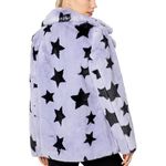 NWT NVLT Women's Short Pile Faux Fur Star Print Jacket Purple Size XS Photo 2