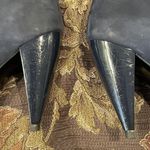 LANVIN Suede Leather Heeled Boots Sz 38.5 / 7.5 Blue Knee High Pump Photo 3