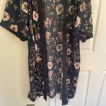 Japna  Lounge Kimono Robe Womens Medium Blue Floral Belt Lounge Vacation Travel Photo 2