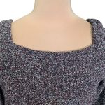 Ann Taylor Marled Knit Sweater Maroon Neutral Pullover Knit Square Neck Medium Photo 1