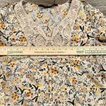 ZARA Women’s Basic Floral Print Crochet Boho Blouse Size Large Photo 2