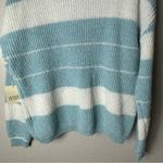 a.n.a NWT  a new approach Blue and White Scooped Neck Long Sleeve Sweater Large Photo 8
