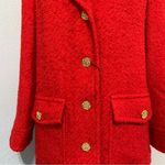 ZARA New Women Red Textured Wool Blend Christmas New Year Coat Size Medium Photo 11