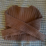 Mimosa Long Sleeve Cropped Sweater top Brown Size L Photo 0