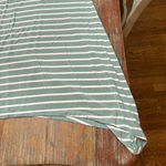 Matilda Jane  Green & White Striped Short Sleeve T-Shirt Dress Flowy Large Photo 3