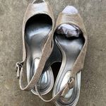 Alfani I Alexis Pewter peep-toe sling back pumps Photo 0