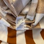 Dress Day off the shoulder brown white striped wide leg jumpsuit with pockets L. Size L Photo 9