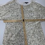 Aidan Mattox Dress Womens Size 14 White Silver Cold Shoulder Sequin Silk Party Photo 6
