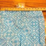 Loft  Sky blue and white patterned capri pants. Cotton/ spandex. Size 8P. Photo 3