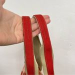 J Jill Orange Red Floral Canvas Tote Handbag Fall Shoppers Classic Shoulder Bag Photo 5