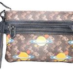 Coach Planets 🪐 Large Front Zip Wristlet With Horse And Carriage Print Photo 0