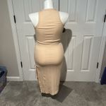 Aerie  Ribbed Sleeveless Beige Midi Dress with‎ side slit size small Photo 4