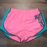 Nike  “Just Do It” Windbreaker Pink/Green/Black Shorts Women’s Size Large Photo 0