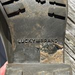 Lucky Brand  olive green lined Chelsea rubber rain boots Photo 5