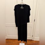 Sweaty Betty  Mellow Midi Dress Sz M Black Asymmetrical Viscose Blend Minimalist Photo 2