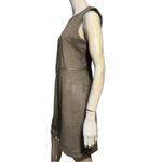 DKNY  Womens Size 8 Light Brown Gold Zipper Accented Faux Micro Suede Shift Dress Photo 4