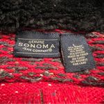 Sonoma Womens Fair Isle Zip Cardigan Sweater Size L Faux Fur Cottage Holiday Photo 5