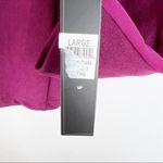 Kay Unger  Long Sleeve Soft Knit Mesh Panel Logo Pullover Top Sz L NEW Magenta Photo 3