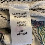 Judith March  Women's Embroidered Off The Shoulder Cactus Striped Blouse Medium Photo 3