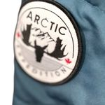 Arctic Expedition Puffer Coat Teal Blue Hooded Faux Fur Trim Size L/G Photo 8