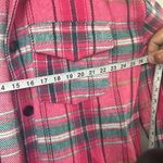 Crown & Ivy Women’s Size XXL Pink Green Fleece Plaid Shacket Flannel ! Photo 5