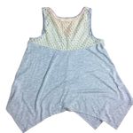 Womens Tank Top Knit Lace Back Lightweight Handkerchief Hem Shirt Medium u Gray Photo 1
