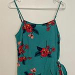 EXPRESS  Floral Square Neck Ruffle Wrap Dress Teal Blue Pink Boho Mini Fit Flare Photo 4