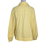 JM Collection  Yellow Eyelet Lace Jacket Size 16 Lemon Yellow Lace Jacket Photo 1