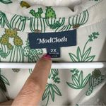 Modcloth Green Cactus Print Ruffle Sleeve Button Up Top Photo 1