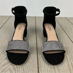Sugar Noelle Gem Embellished Vamp Strap Sandals 8M Black $58 Size 8 Photo 1