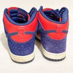 Nike Size 9 Dunk Hi Skinny Print Hyper Red Royal Blue Sail 543242-600 Sneaker Photo 3