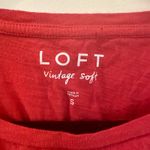 Loft  Vintage Soft Tee sz S Women's Red Short Sleeve Blouse eyelet sleeves Photo 2