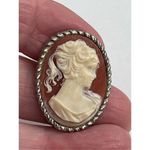 Vintage 70’s 80’s Victorian styled cameo brooch Silver Photo 2