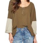 Free People  Green Star Henley Top Photo 0