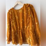 Madewell Ruffle-Shoulder Peplum Top in Tonal Botanical A1 Photo 1