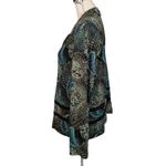 American Vintage Vintage 90s Boho Witchy Paisley Floral Metallic Jacket Green Black Gold Size 16P Photo 3