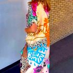 Colorful Leopard Print Dress with pockets size medium Black Photo 1